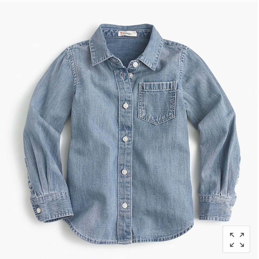 JCrew Girls' 365 chambray shirt NWT sz 7